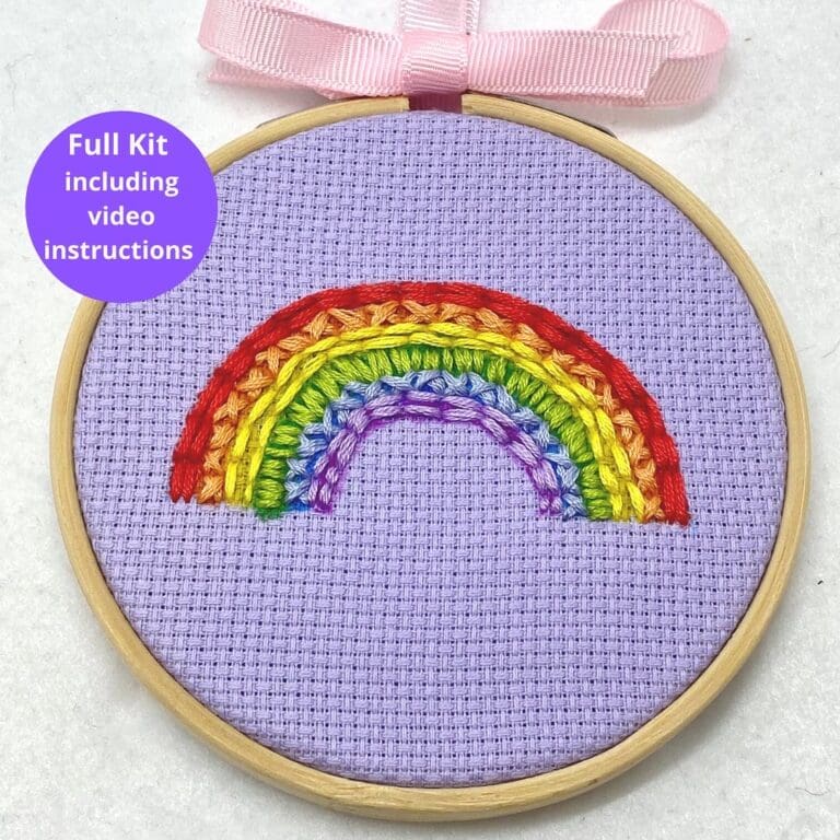 Rainbow embroidery kit, Kids crafting kit Treasure Kave