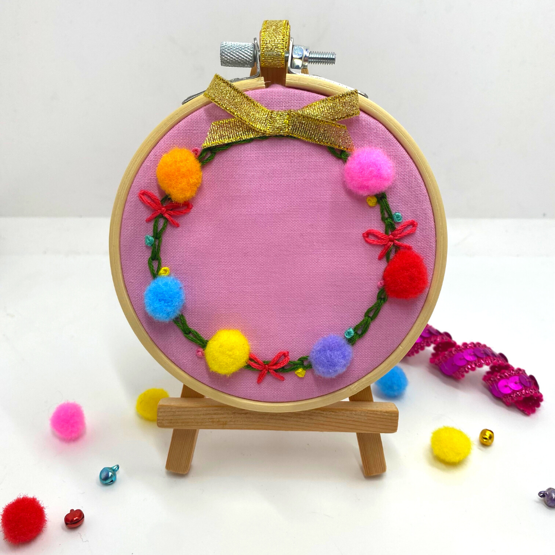 Mistletoe Mini Embroidery Kit Easy Craft Kit for Beginners 