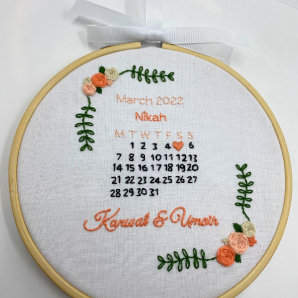 Wedding Embroidery hoop, Personalised Wedding gift, Meaningful gifts, Wall art - Image 7