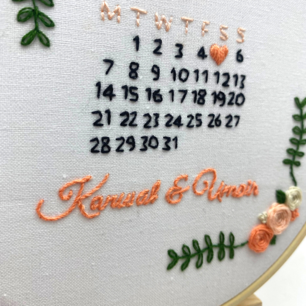 Wedding Embroidery hoop, Personalised Wedding gift, Meaningful gifts, Wall art - Image 5