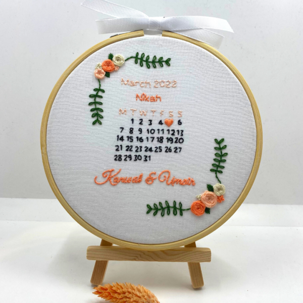 Wedding Embroidery hoop, Personalised Wedding gift, Meaningful gifts, Wall art - Image 2