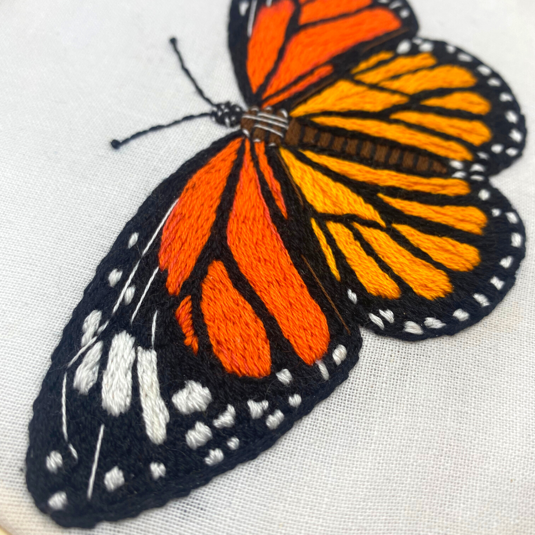Tambour Embroidery Kit Monarch Butterfly for Beginner DIY Luneville Embroidery  Kit 