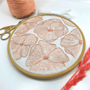 Pretty Flowers Embroidery Kit, Beginners embroidery, Hand embroidery kit