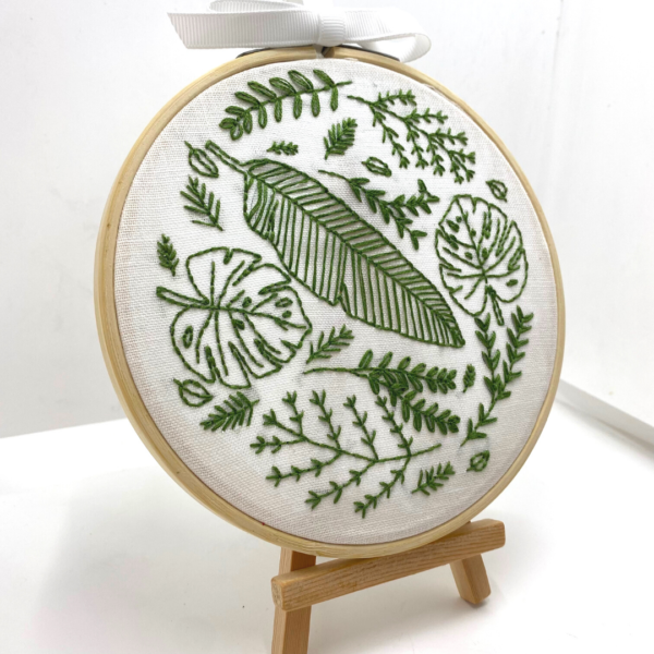 Leaves embroidery fabric