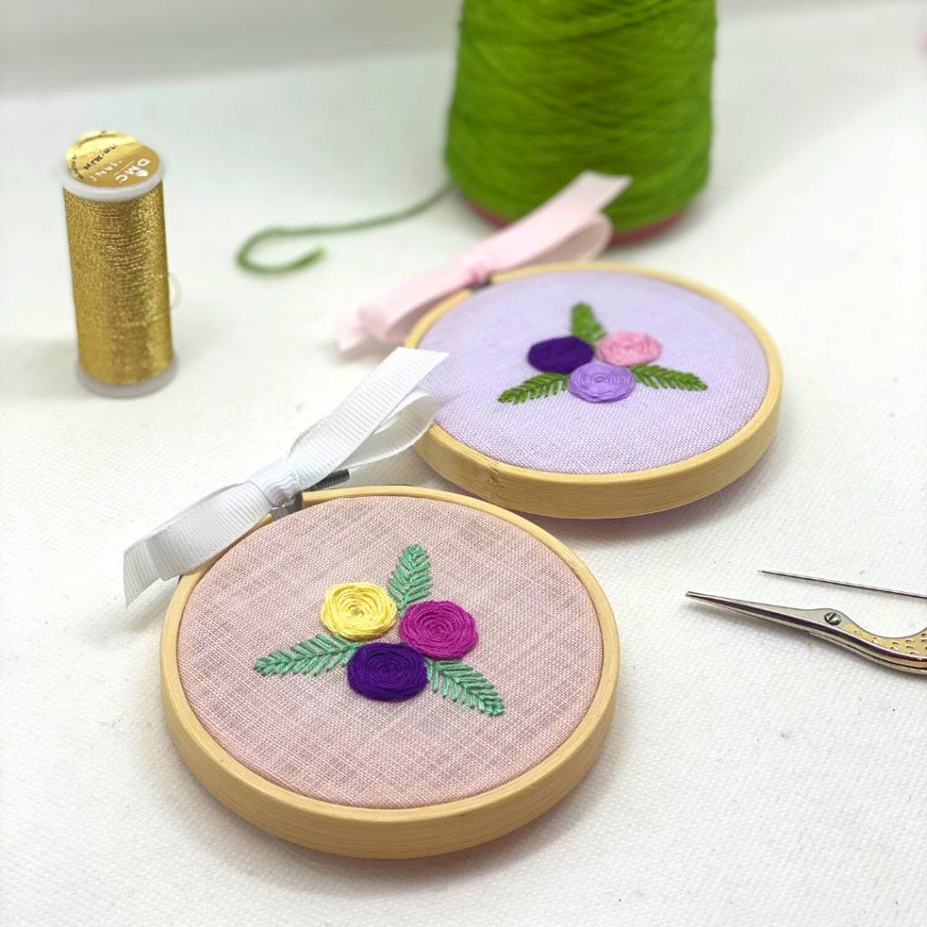 woven rose wheel embroidery kit