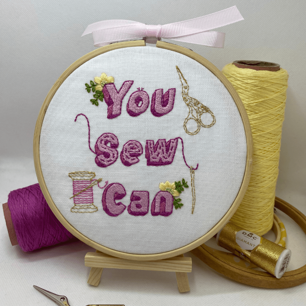You Sew Can Embroidery Kit, Beginners embroidery kit, Craft gift, Hand