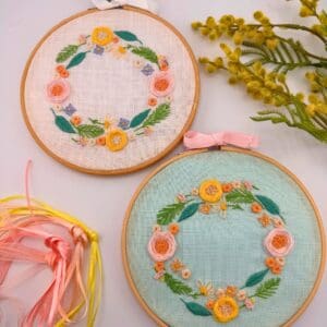 Ready made Floral embroidery hoop art, Embroidery hoop art, Wall art