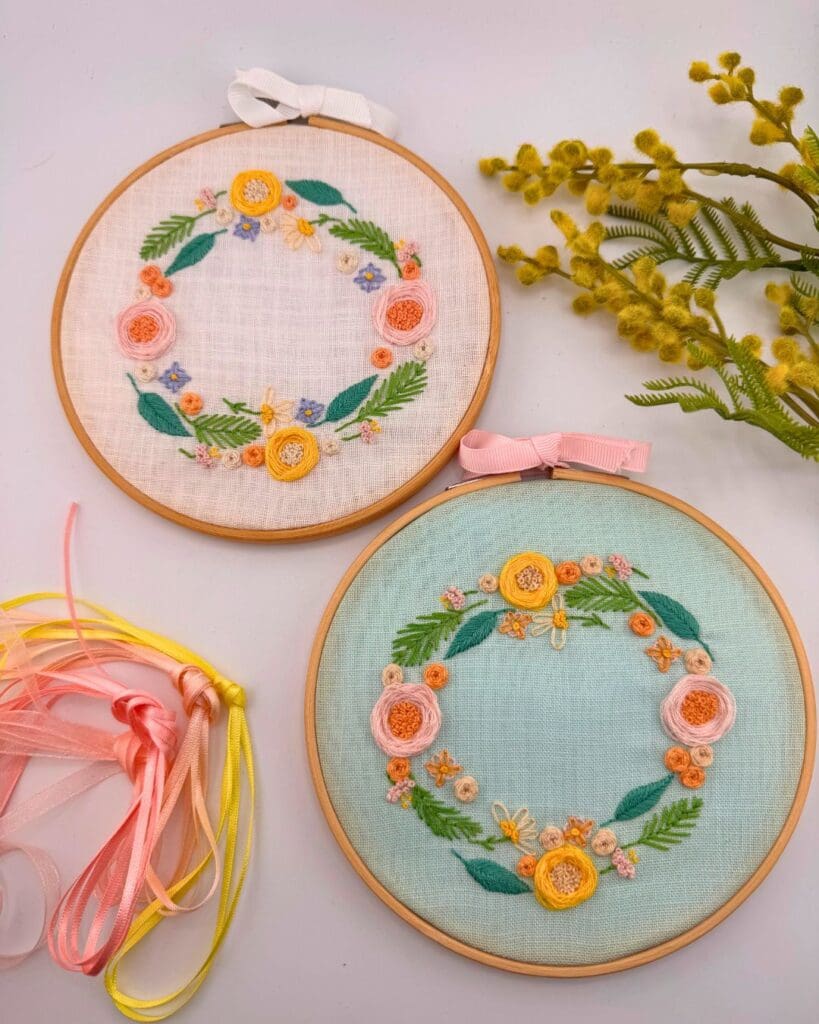Ready made Floral embroidery hoop art, Embroidery hoop art, Wall art ...