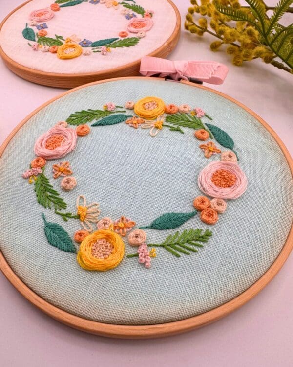 Ready made Floral embroidery hoop art, Embroidery hoop art, Wall art ...