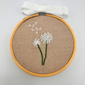 Dandelion embroidery, Embroidery hoop art, Wall art