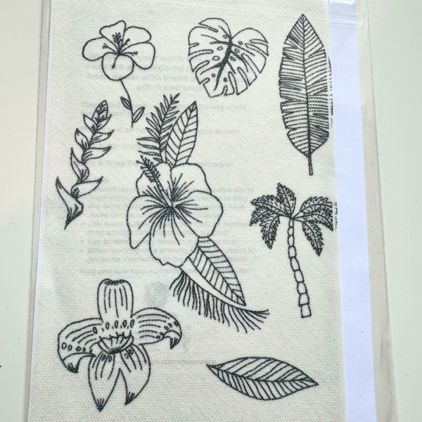 Seconds - Tropical Stick & Sew Embroidery Stickers/Patches, Water Soluble Stick and Stitch Designs - Image 2