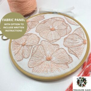 Flower design on embroidery fabric