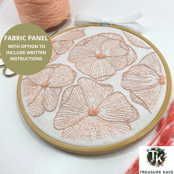 Flower design on embroidery fabric