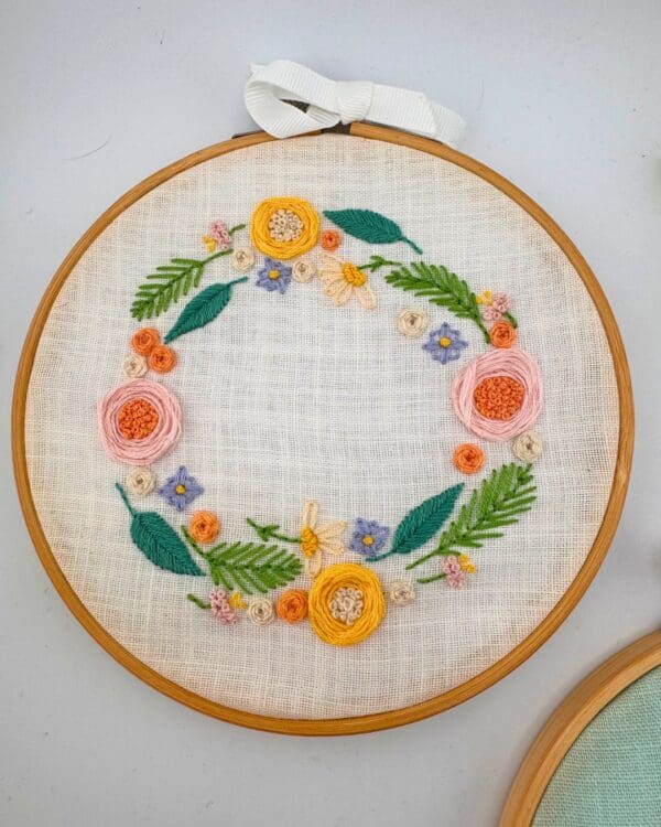 Ready made Floral embroidery hoop art, Embroidery hoop art, Wall art ...