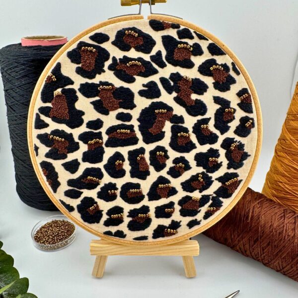 Leopard print panel for embroidery, Leopard print embroidery design, Hand embroidery panel - Image 4