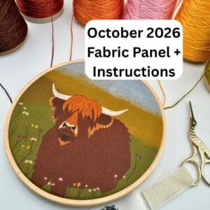 Highland cow fabric panel