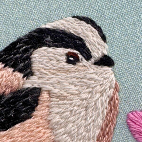 Cherry Blossom and Long Tailed Tit embroidery kit, Beginner embroidery kit, Craft gift, Modern Embroidery - Image 7