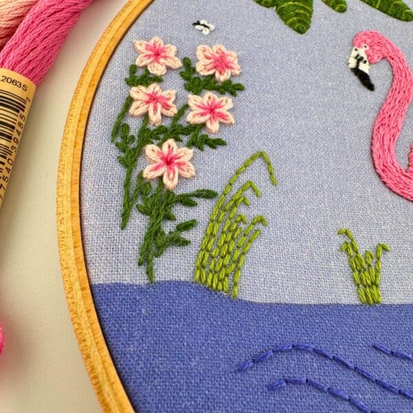 Flamingo embroidery kit, Beginner embroidery kit, Craft gift, Modern Embroidery - Image 7