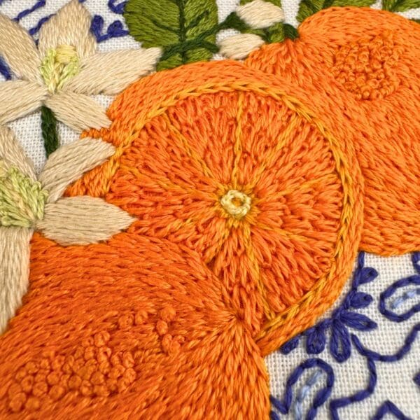 Sicilian Oranges embroidery kit, Beginner embroidery kit, Craft gift, Modern Embroidery - Image 6