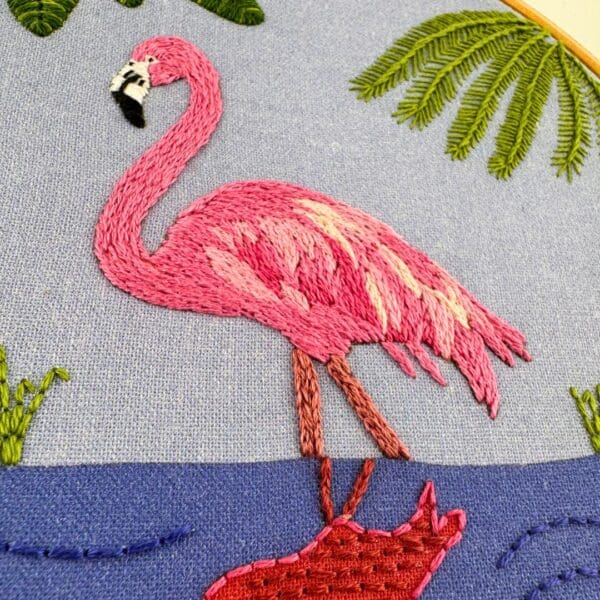 Flamingo embroidery kit, Beginner embroidery kit, Craft gift, Modern Embroidery - Image 6