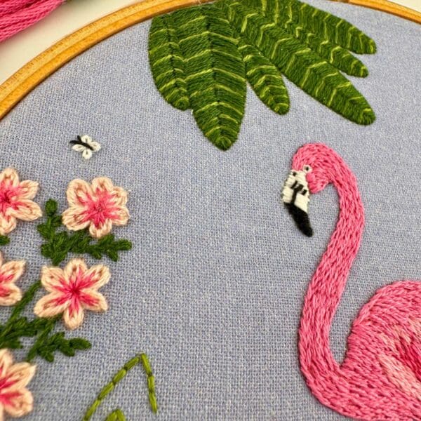Flamingo embroidery kit, Beginner embroidery kit, Craft gift, Modern Embroidery - Image 4
