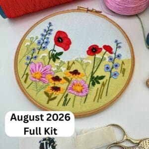 August Pattern Club embroidery kit, Beginner embroidery kit