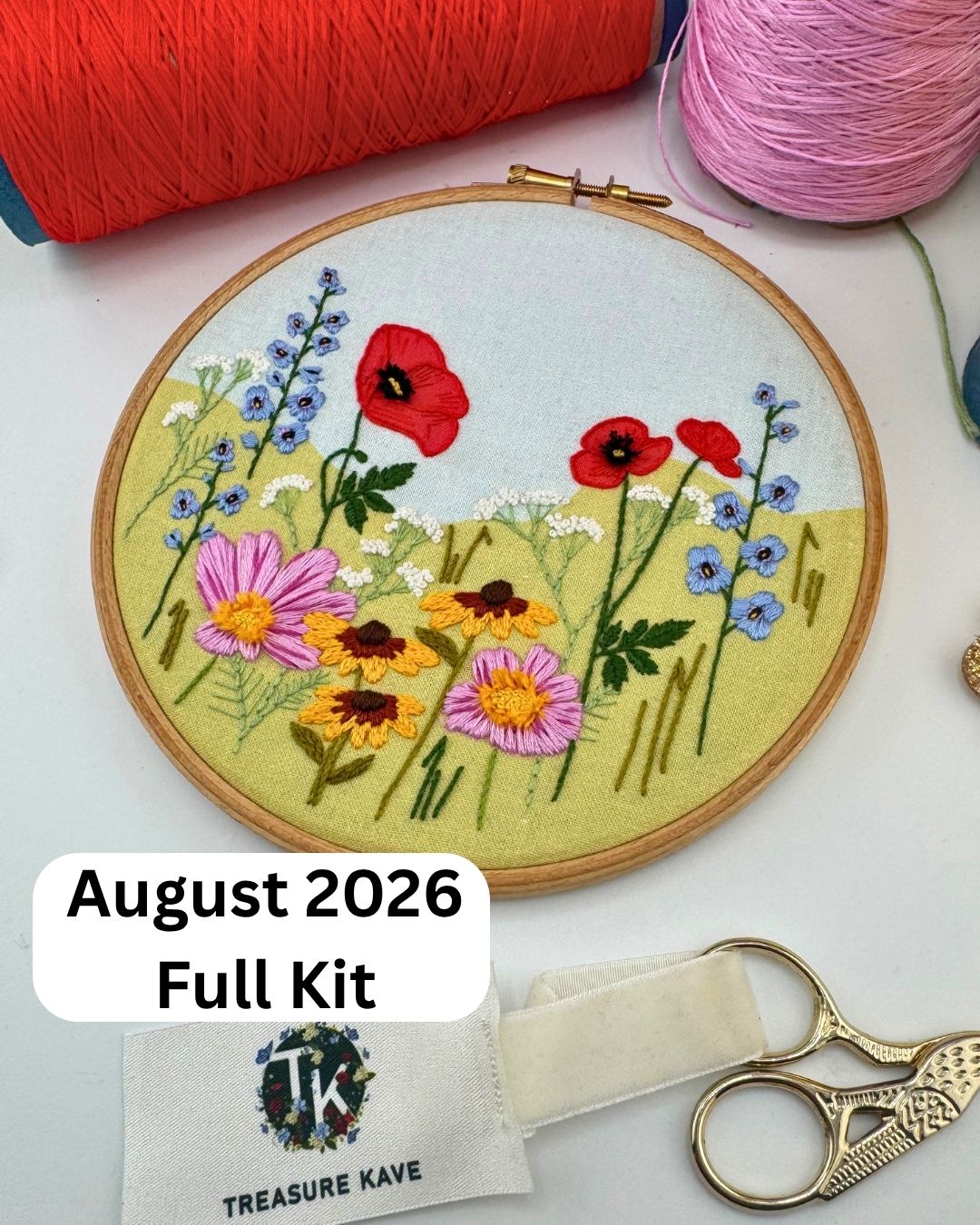 August Pattern Club embroidery kit, Beginner embroidery kit