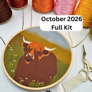 Highland cow embroidery design