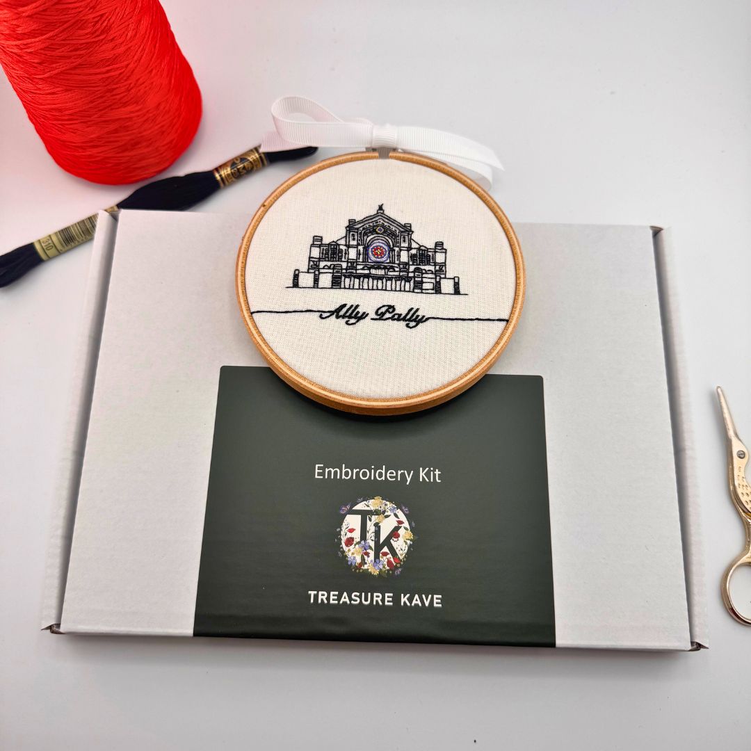 Ally Pally Embroidery Kit, Beginner embroidery kit, Craft gift, Modern Embroidery
