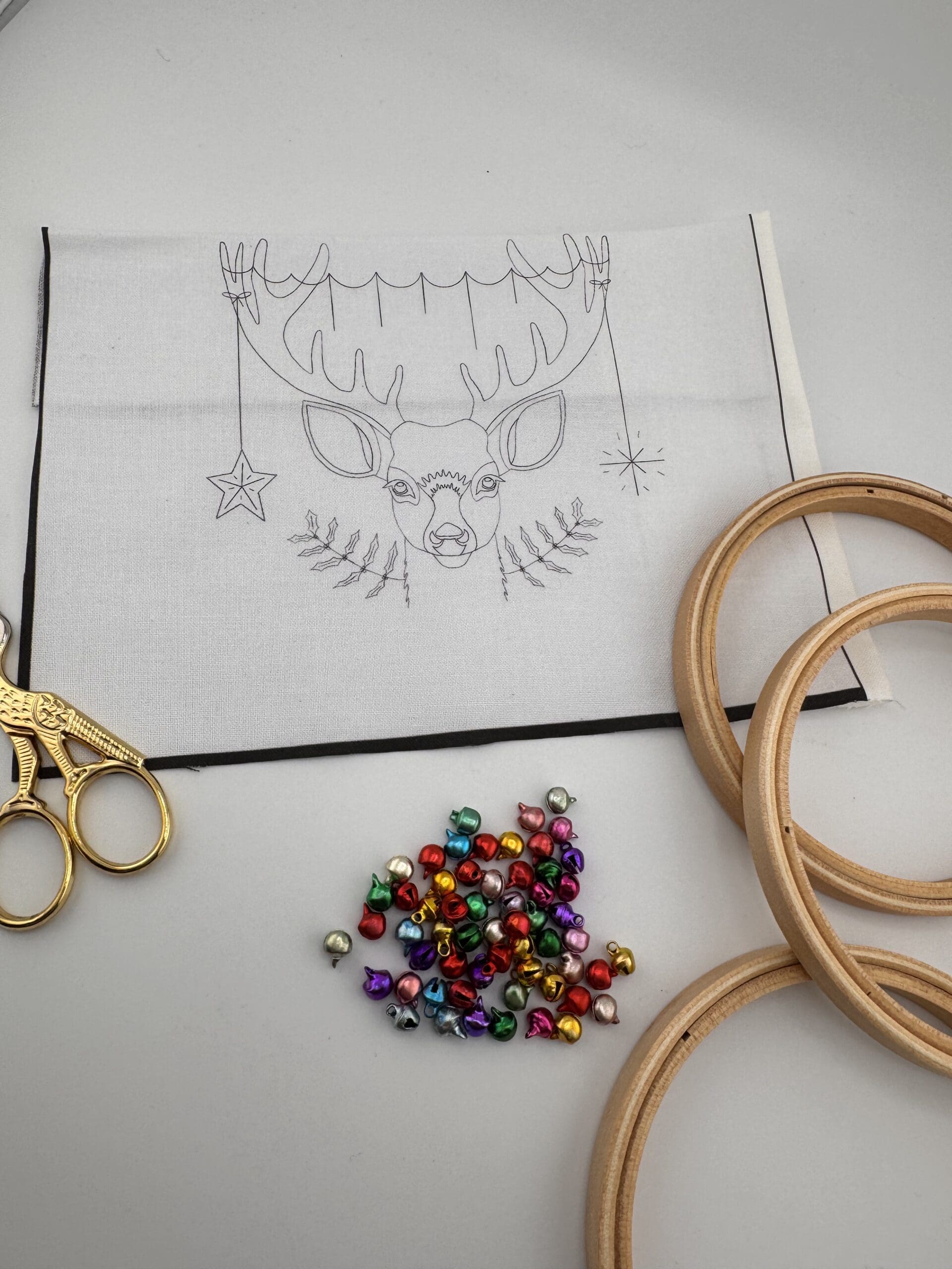 Christmas Reindeer embroidery kit, Adventurous Beginner Festive embroidery kit - Image 3