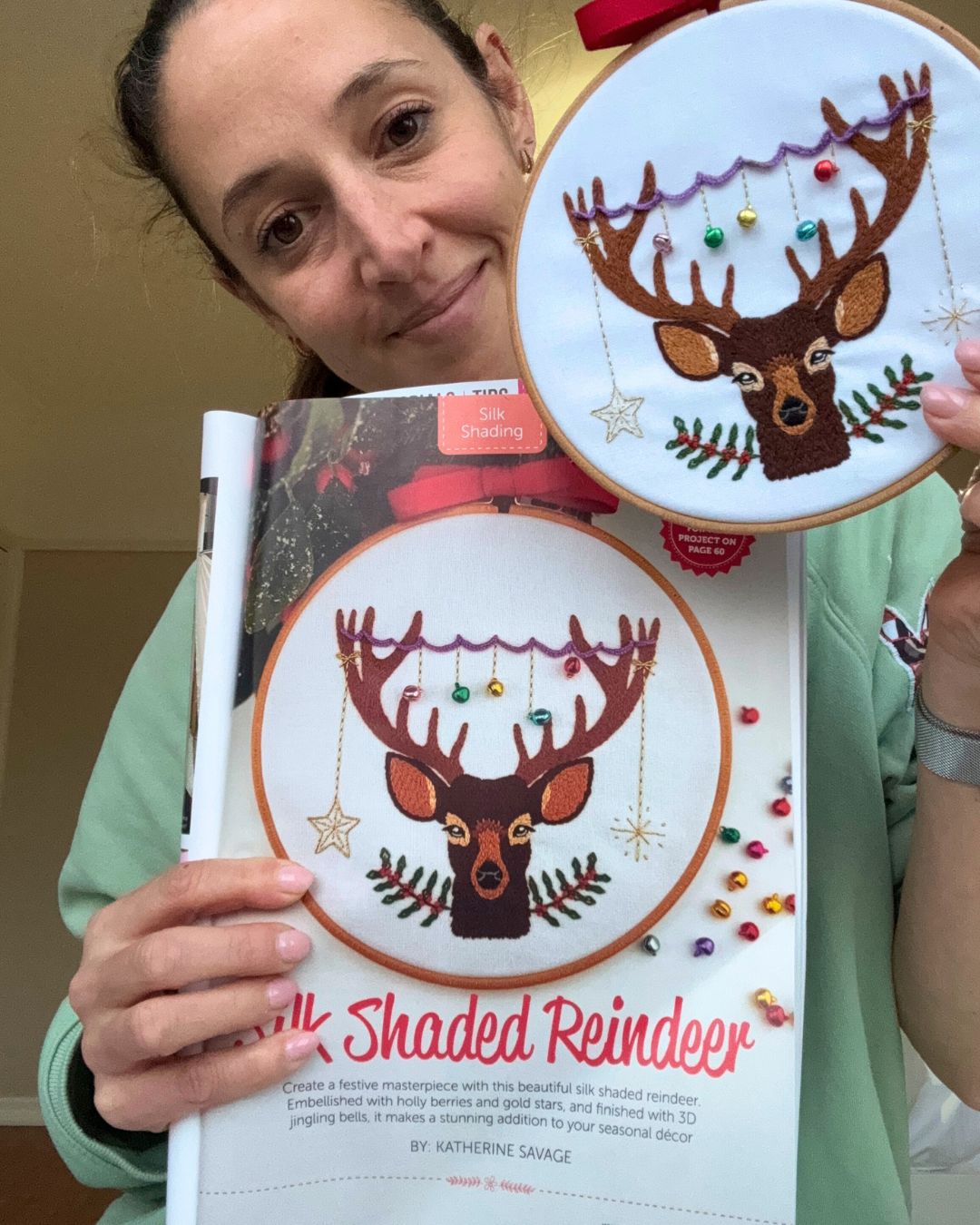 Christmas Reindeer embroidery kit, Adventurous Beginner Festive embroidery kit - Image 2