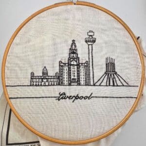 Liverpool Embroidery Kit, Beginner embroidery kit, Craft gift, Modern Embroidery
