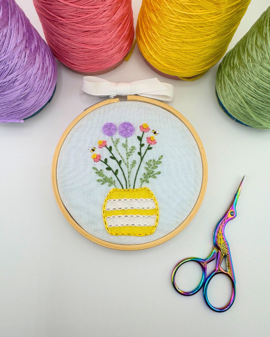 Floral Posy Embroidery Kit, 2020Stitch Beginner embroidery kit, Craft gift, Modern Embroidery - Image 2
