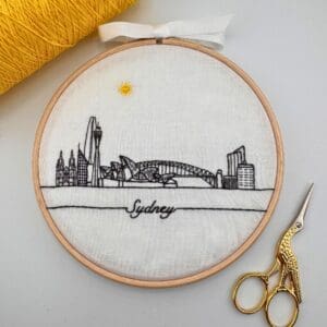 Sydney Embroidery Kit, Beginner embroidery kit, Craft gift, Modern Embroidery