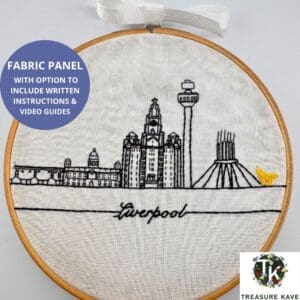 Liverpool City panel for embroidery, Liverpool embroidery design, Hand embroidery panel