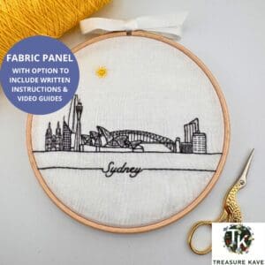 Sydney City panel for embroidery, Sydney embroidery design, Hand embroidery panel