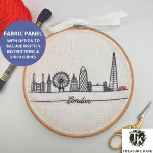 London city panel for embroidery, London embroidery design, Hand embroidery panel