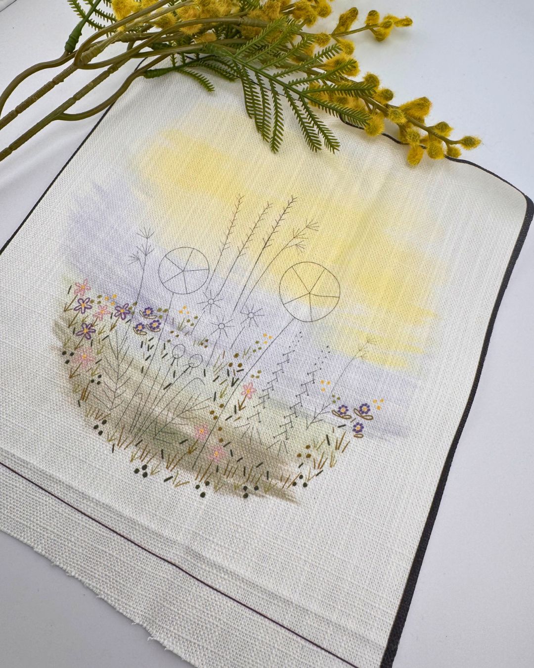 Flower Garden Ribbonwork panel for embroidery, Nature inspired embroidery design, Hand embroidery panel - Image 4