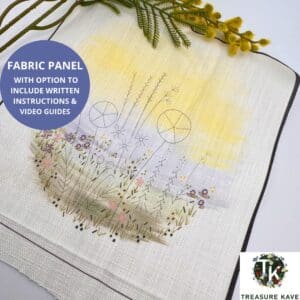 Flower Garden Ribbonwork panel for embroidery, Nature inspired embroidery design, Hand embroidery panel