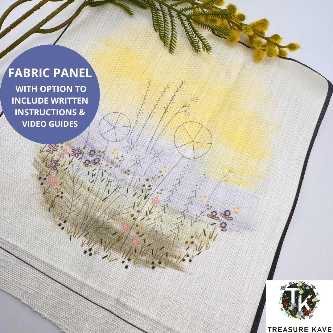 Flower Garden Ribbonwork panel for embroidery, Nature inspired embroidery design, Hand embroidery panel