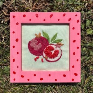 Pomegranate embroidery kit, Beginner embroidery kit, Craft gift, Modern Embroidery