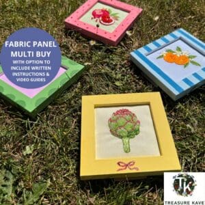 Summer Fruit Multibuy fabric panel offer - 2 x Summer Fruits fabric panels embroidery design, Hand embroidery panel