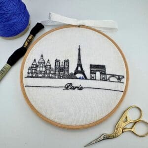 Paris Embroidery Kit, Beginner embroidery kit, Craft gift, Modern Embroidery