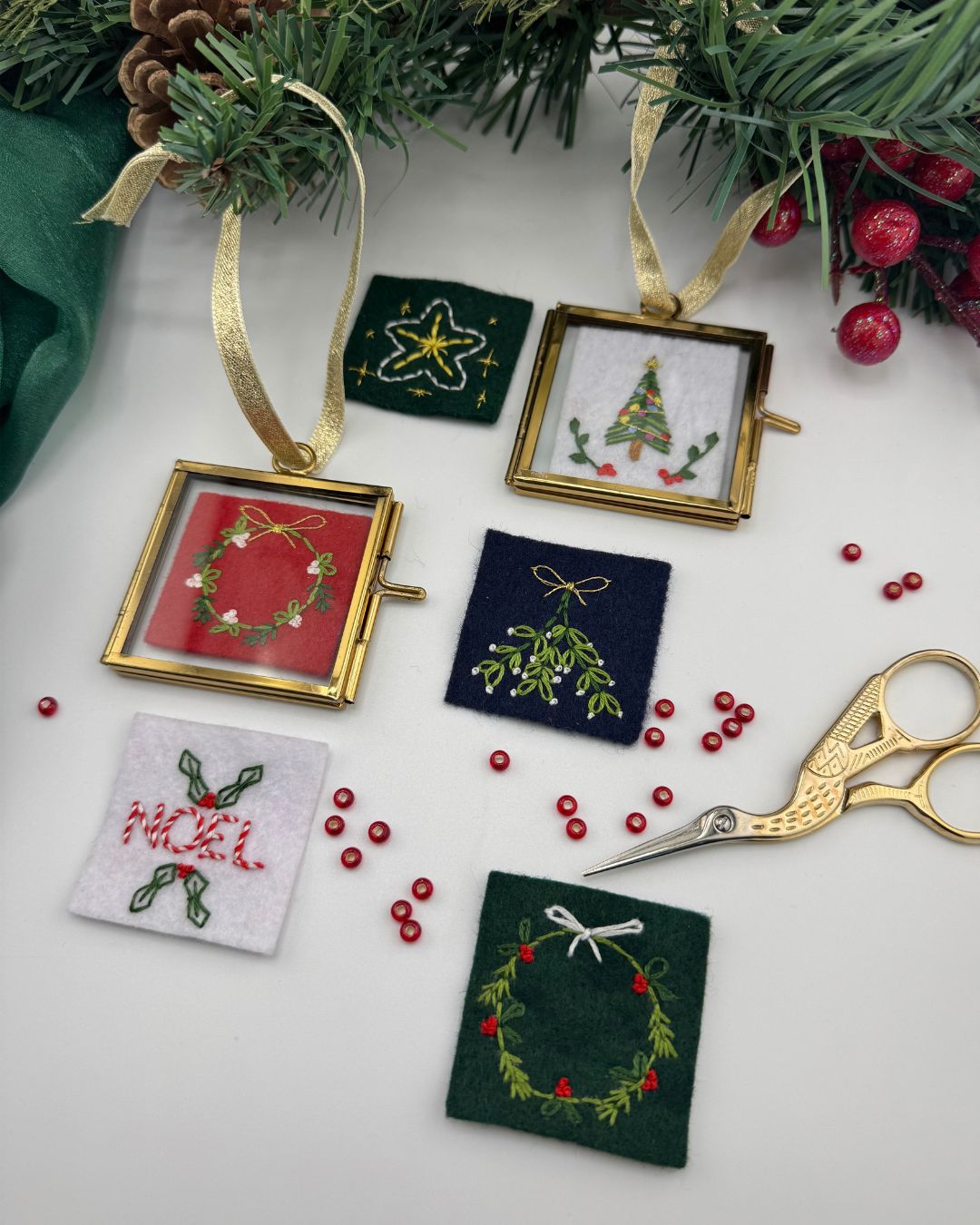 Christmas glass frame decoration embroidery Kit, Christmas embroidery kit, Craft gift, Modern Embroidery - Image 6