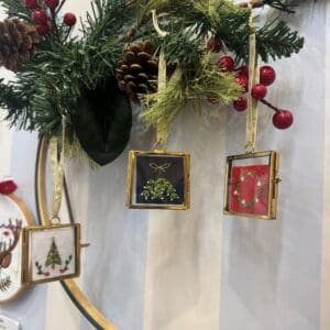 Christmas glass frame decoration embroidery Kit, Christmas embroidery kit, Craft gift, Modern Embroidery